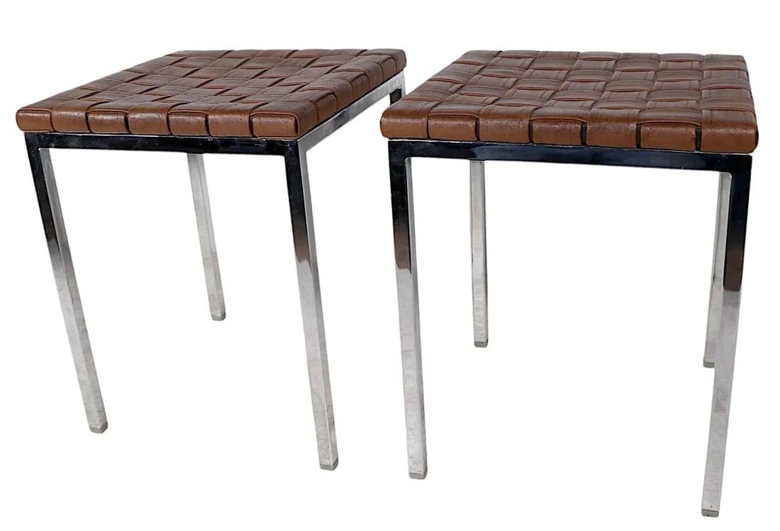 Pr. Mid Century Stools Designed by Voitto Haapalainen for Asko Made in Finland C 1960's - 6