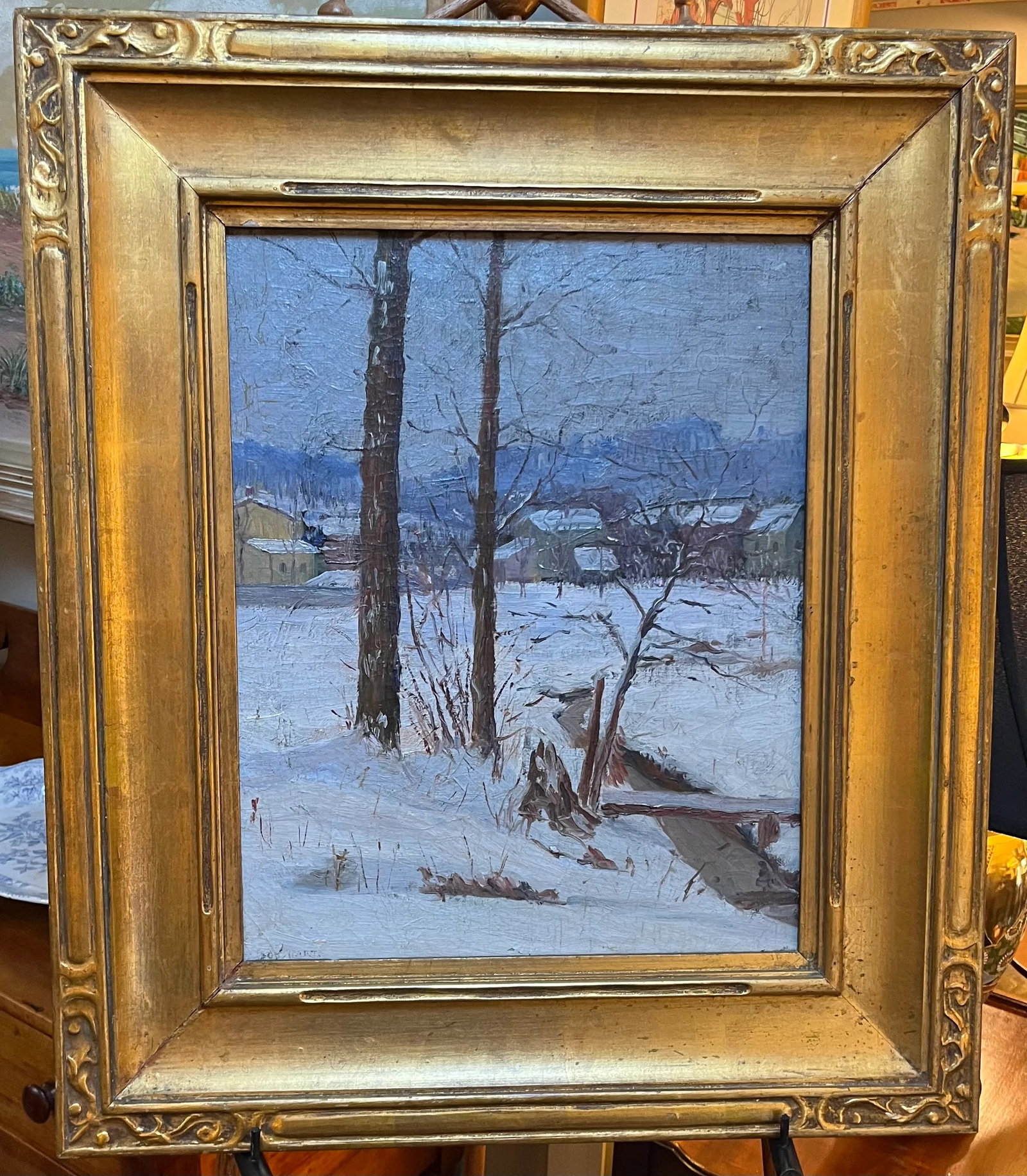 Robert Hart (American Early 20th Century) Connecticut Impressionist Snow Scene Winter Landscape Oil - 2