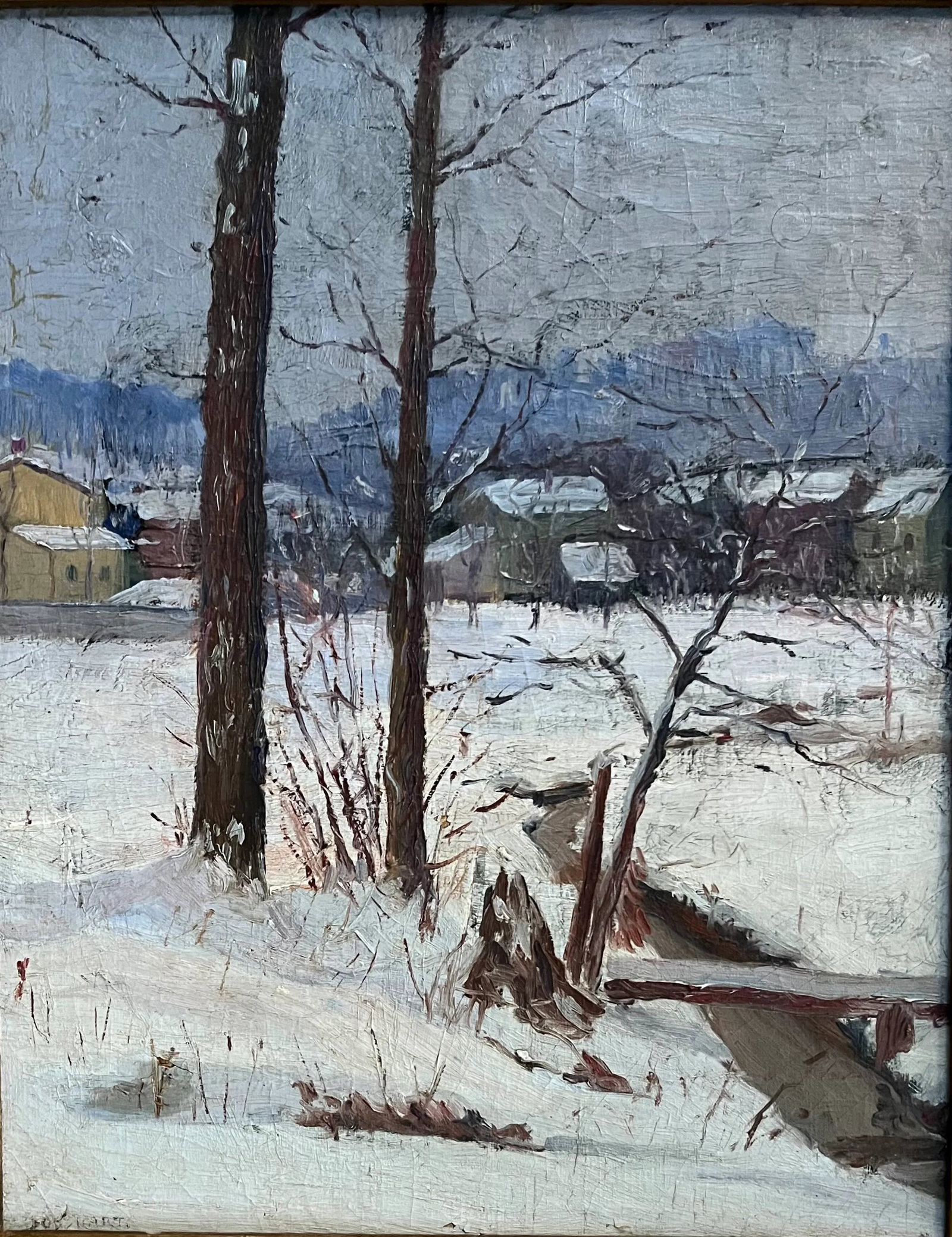 Robert Hart (American Early 20th Century) Connecticut Impressionist Snow Scene Winter Landscape Oil - 3