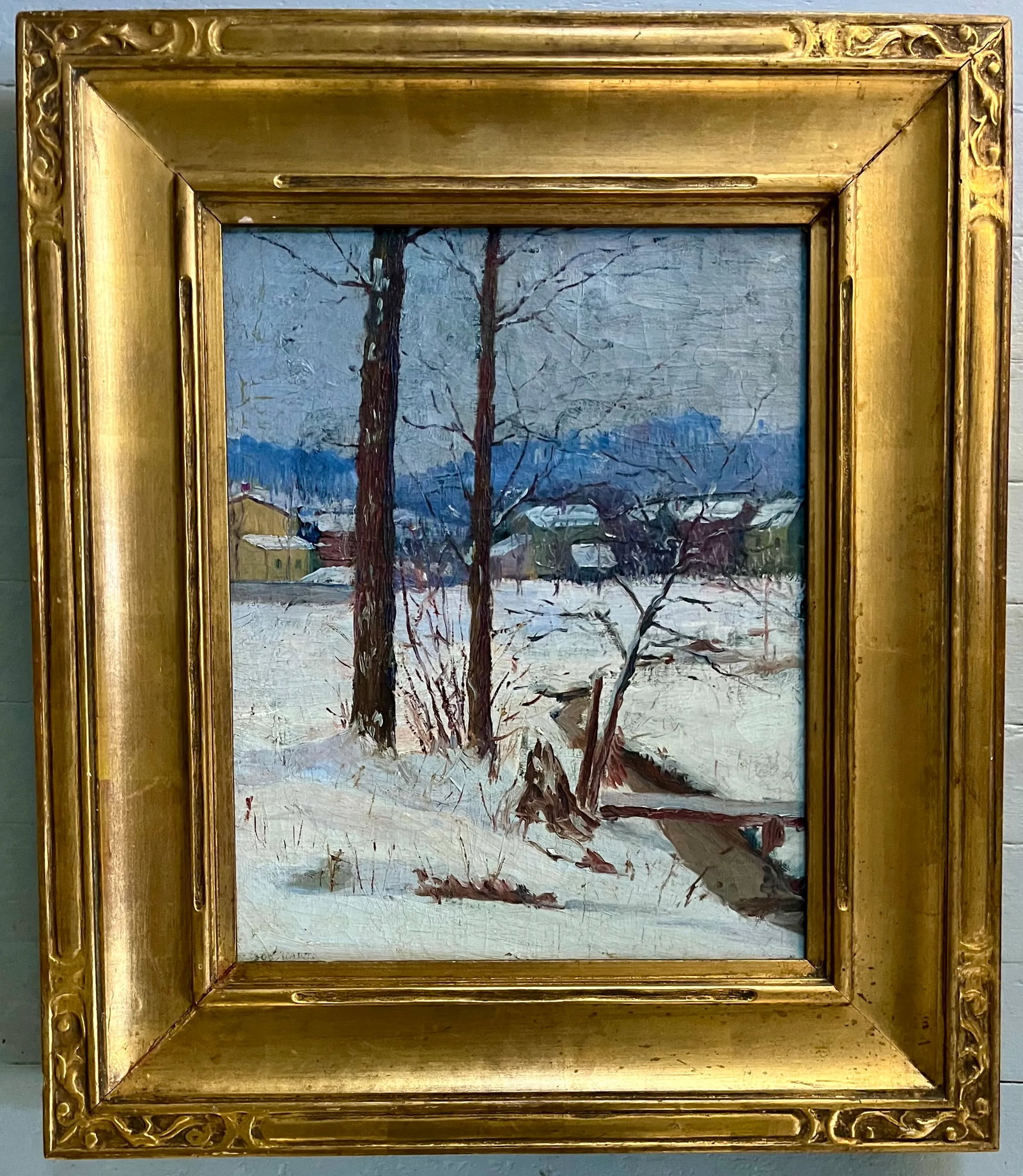 Robert Hart (American Early 20th Century) Connecticut Impressionist Snow Scene Winter Landscape Oil - 7