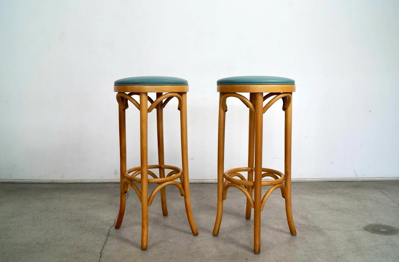 Vintage Thonet Style Bentwood Bar Stools - a Pair - 3
