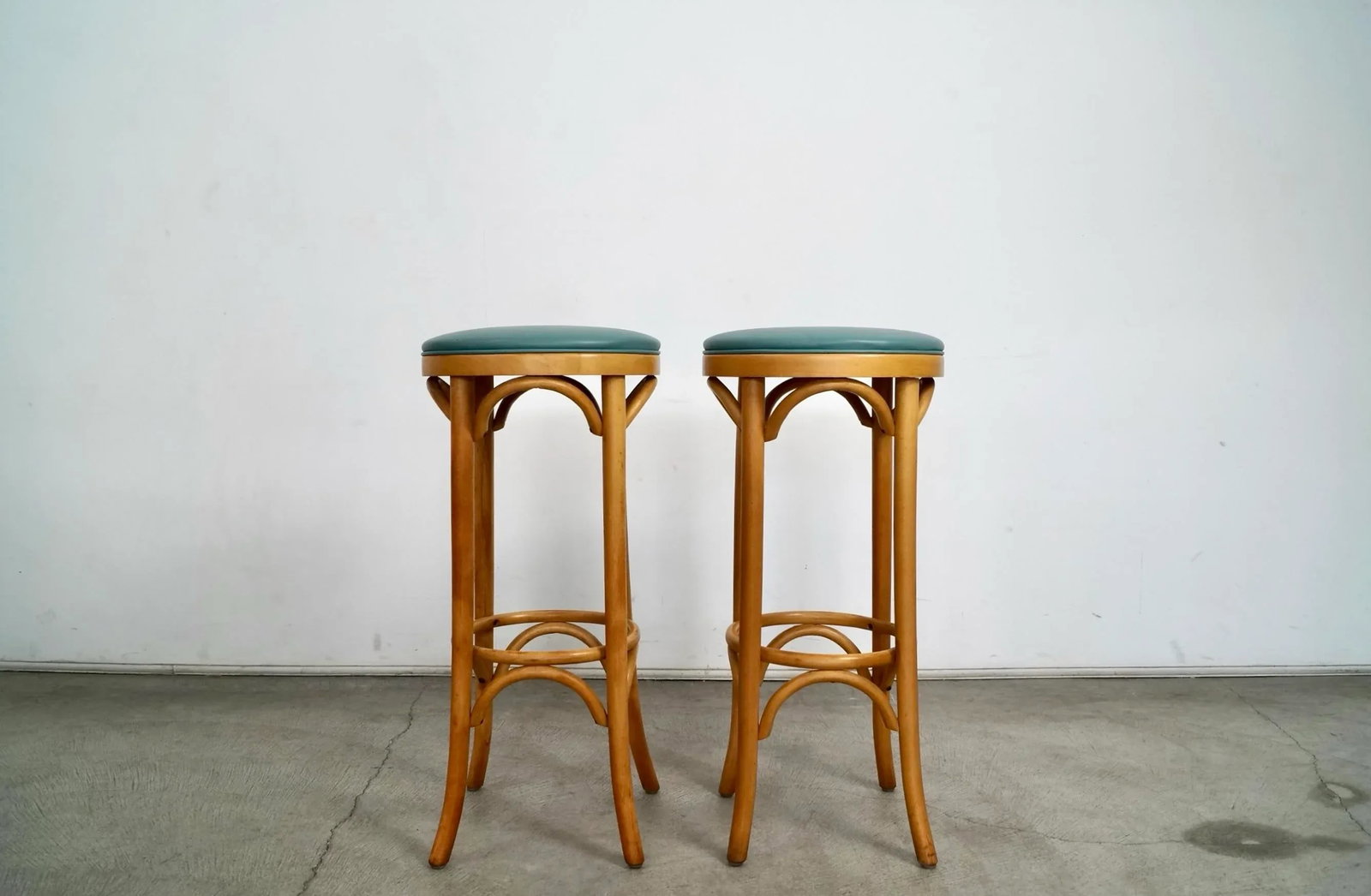 Vintage Thonet Style Bentwood Bar Stools - a Pair - 4