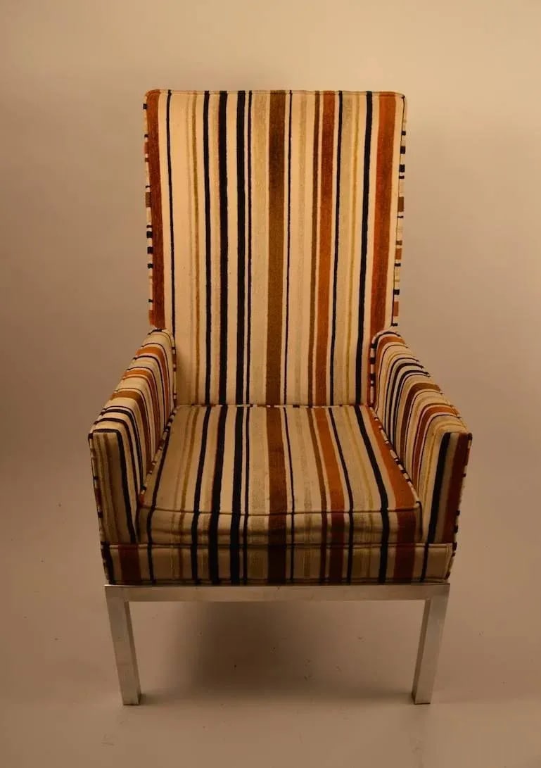 High Back Aluminum Base Chairs - a Pair - 3