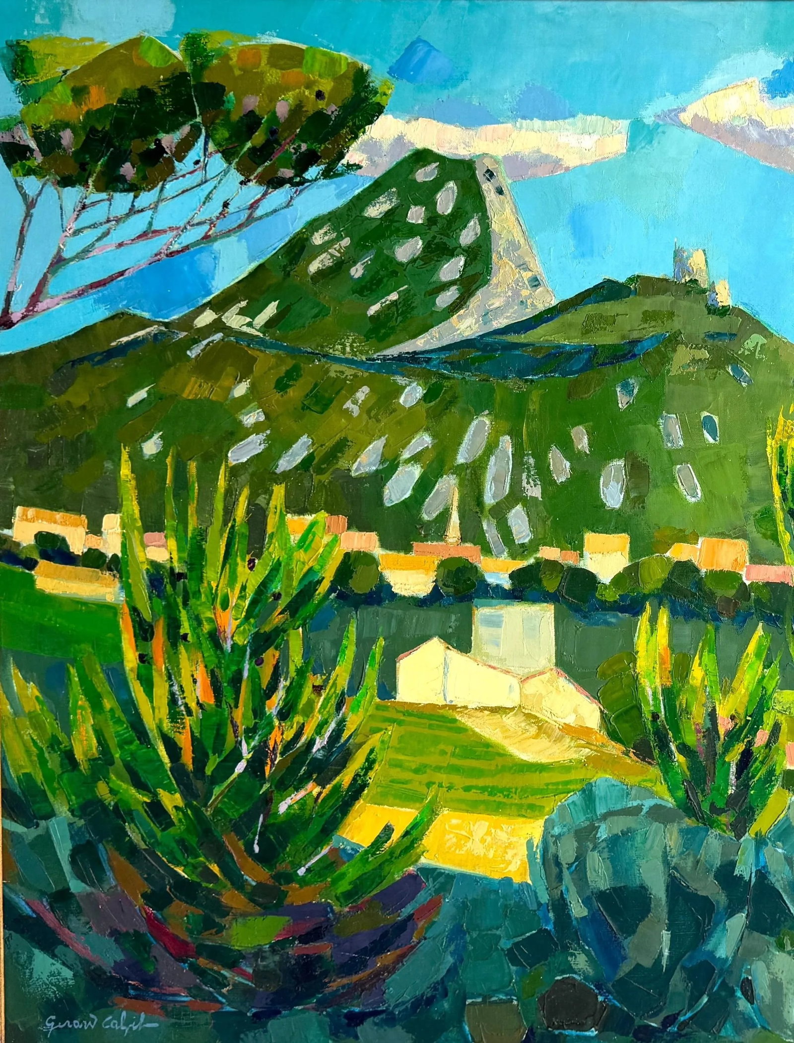 Gerard Calvet French, (b. 1926) Expressionist Gruissan Mountainous Landscape - 3