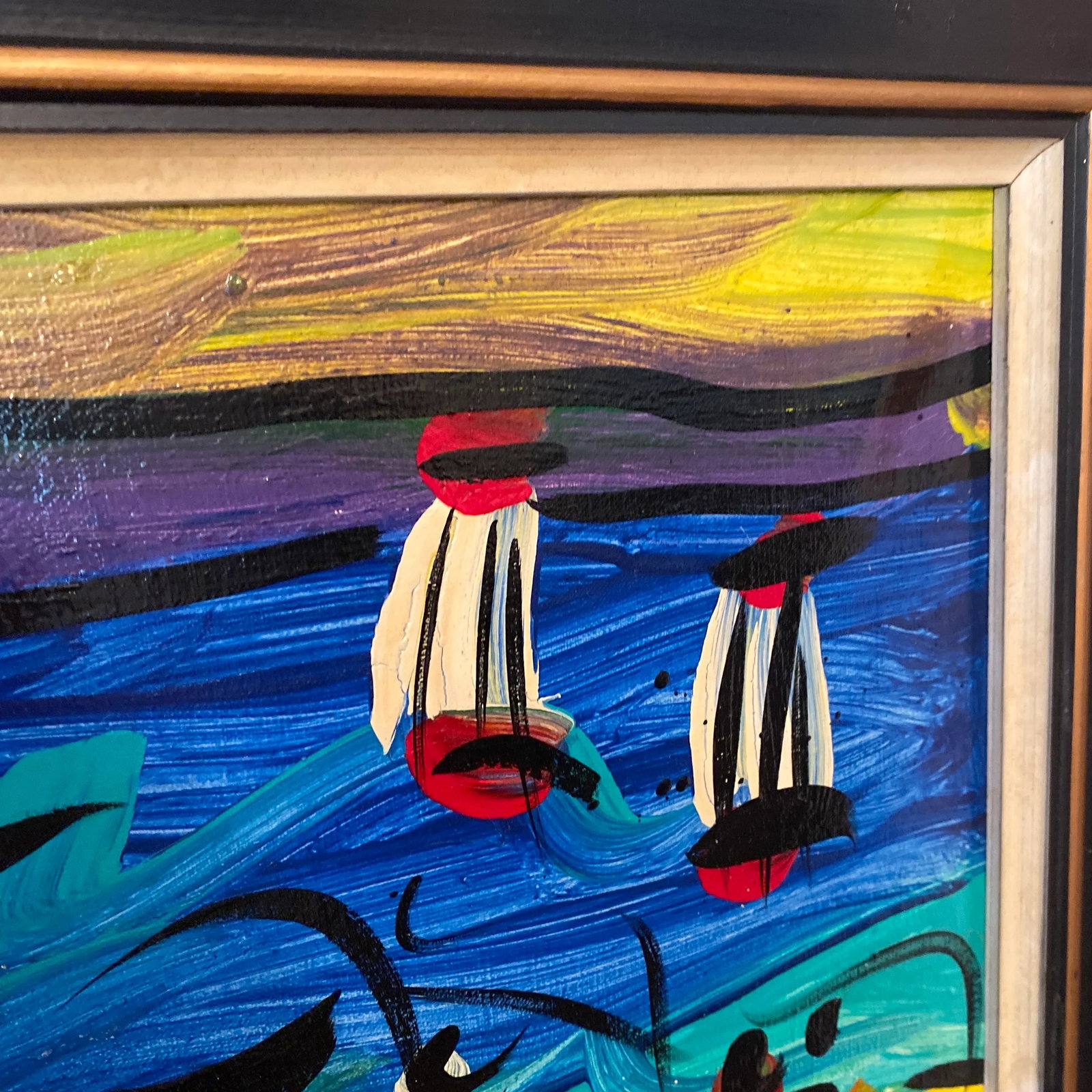 1970s Peter Keil Landscape Painting on Canvas ~ Framed - 5