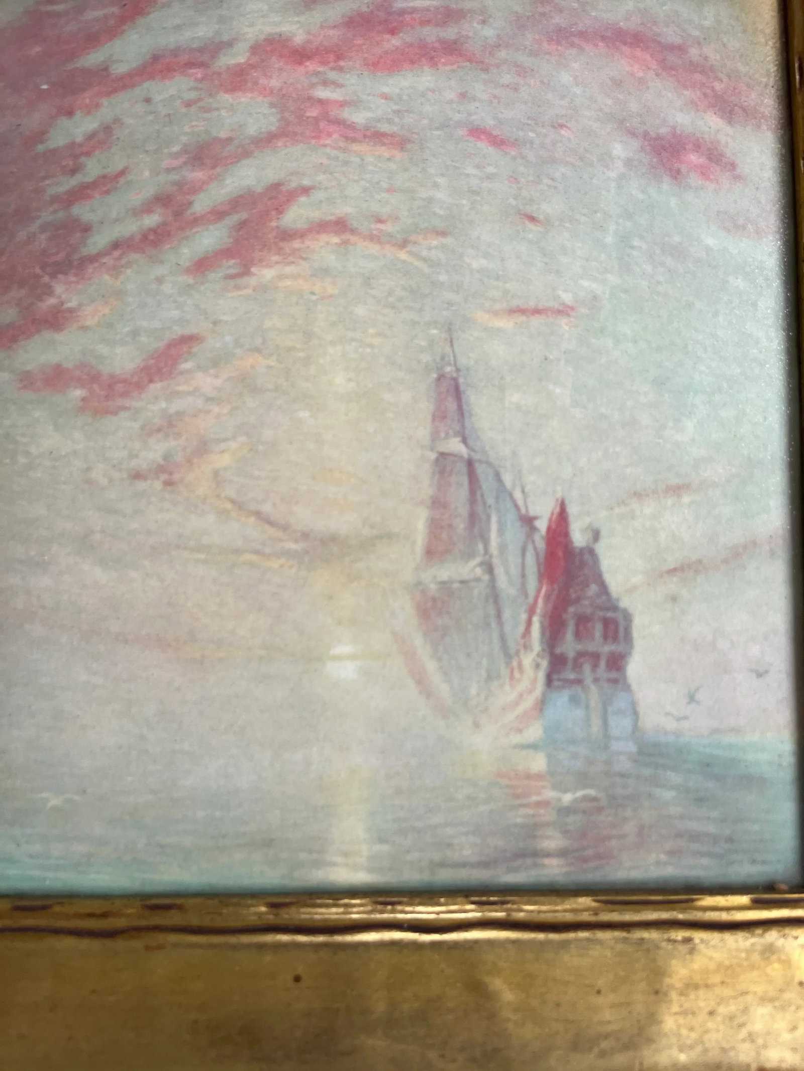 Cory Kilvert (American 1879 - 1946) Nautical Framed Print of a Ship at Sea From His Painting "Into t - 2