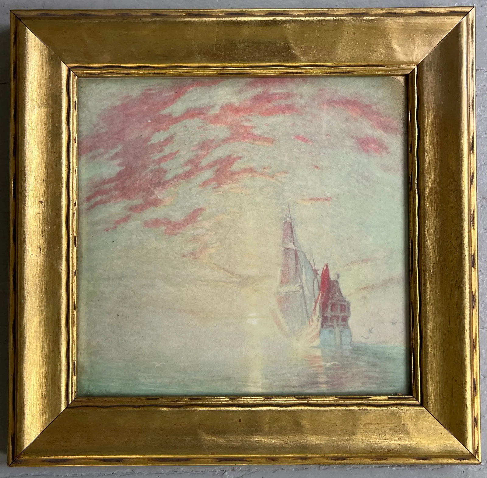 Cory Kilvert (American 1879 - 1946) Nautical Framed Print of a Ship at Sea From His Painting "Into t - 4