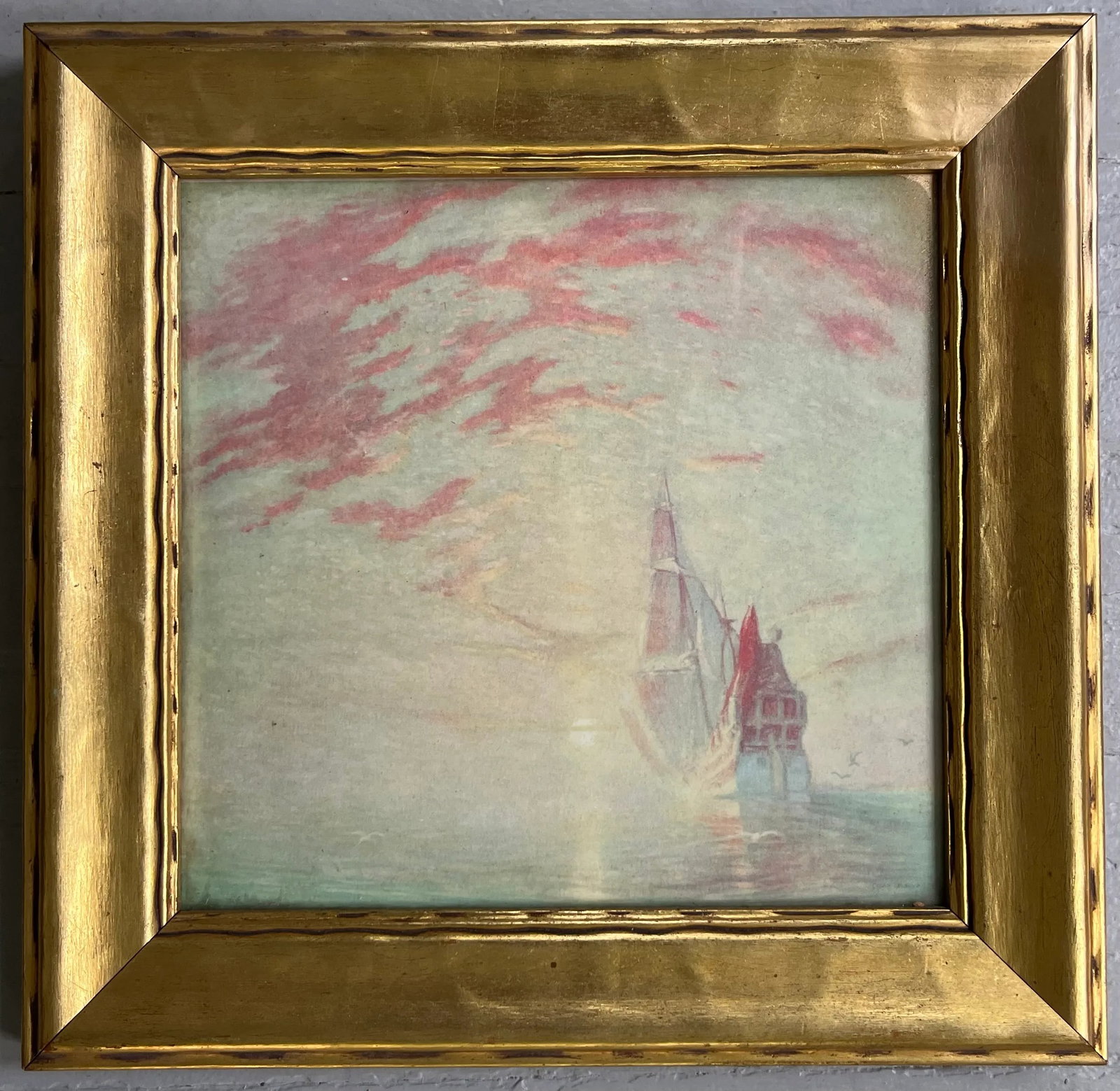 Cory Kilvert (American 1879 - 1946) Nautical Framed Print of a Ship at Sea From His Painting "Into t - 7
