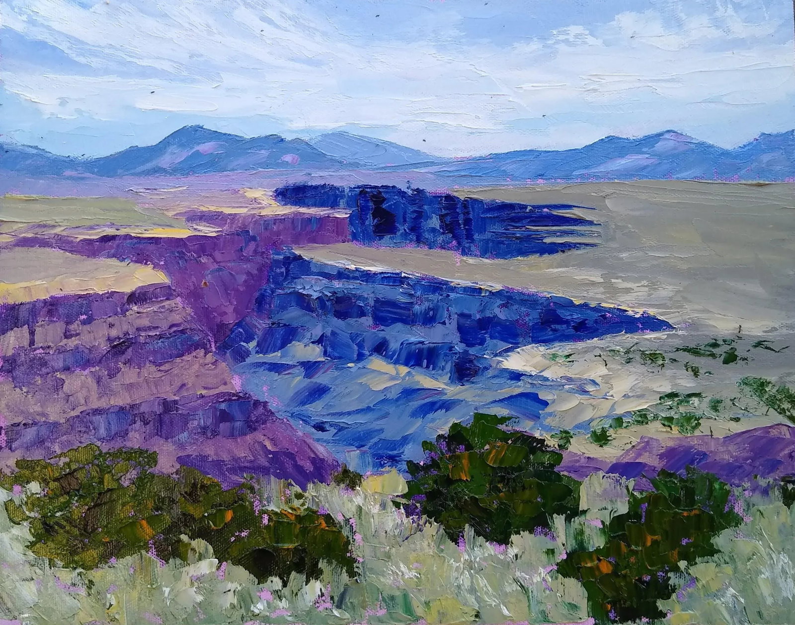 Original Oil Painting "Rio Grande Gorge Morning" by Anita Blythe 11" X 14" Plein Air Landscape - 2