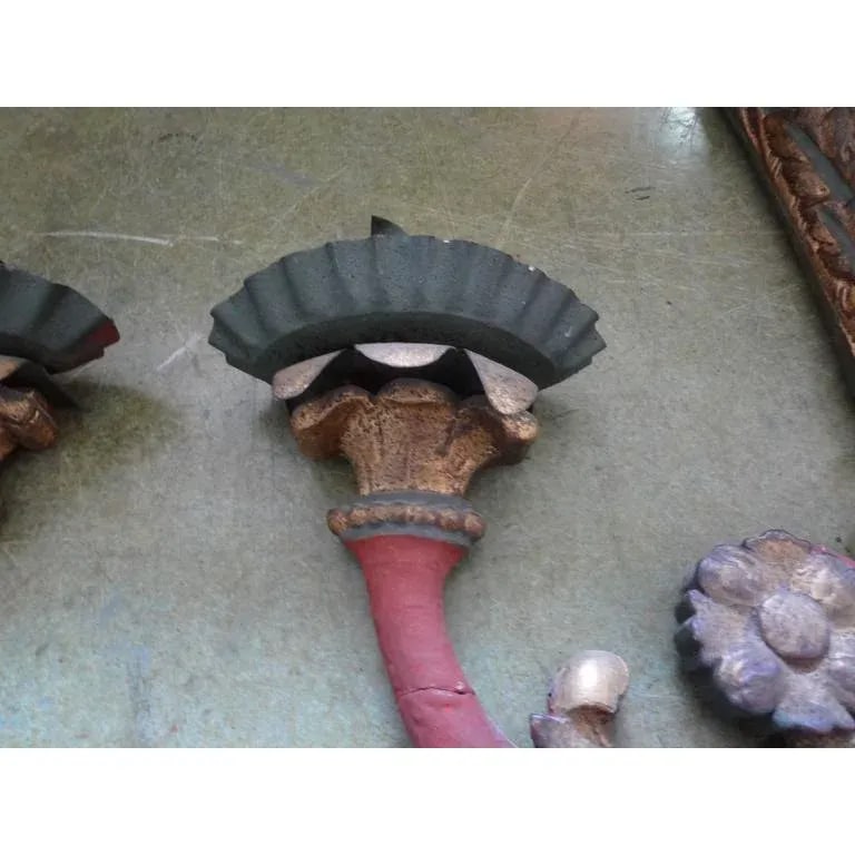 18th Century Italian Polychrome Sconces-A Pair - 5