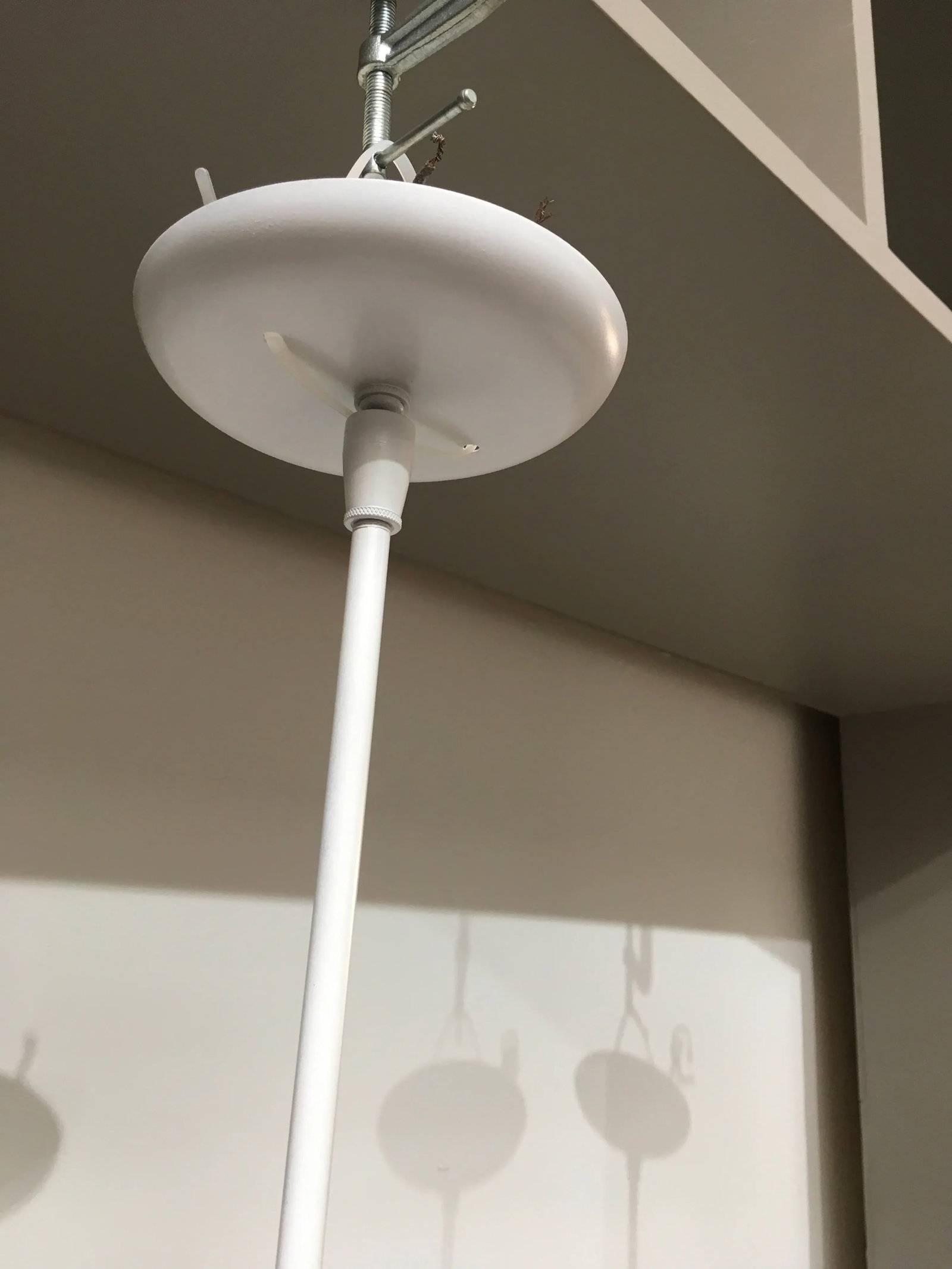 Pair of Mid-Century Modern Feldman Globe Pendant Lights, Los Angeles, Refinished White & Milk Glass - 5