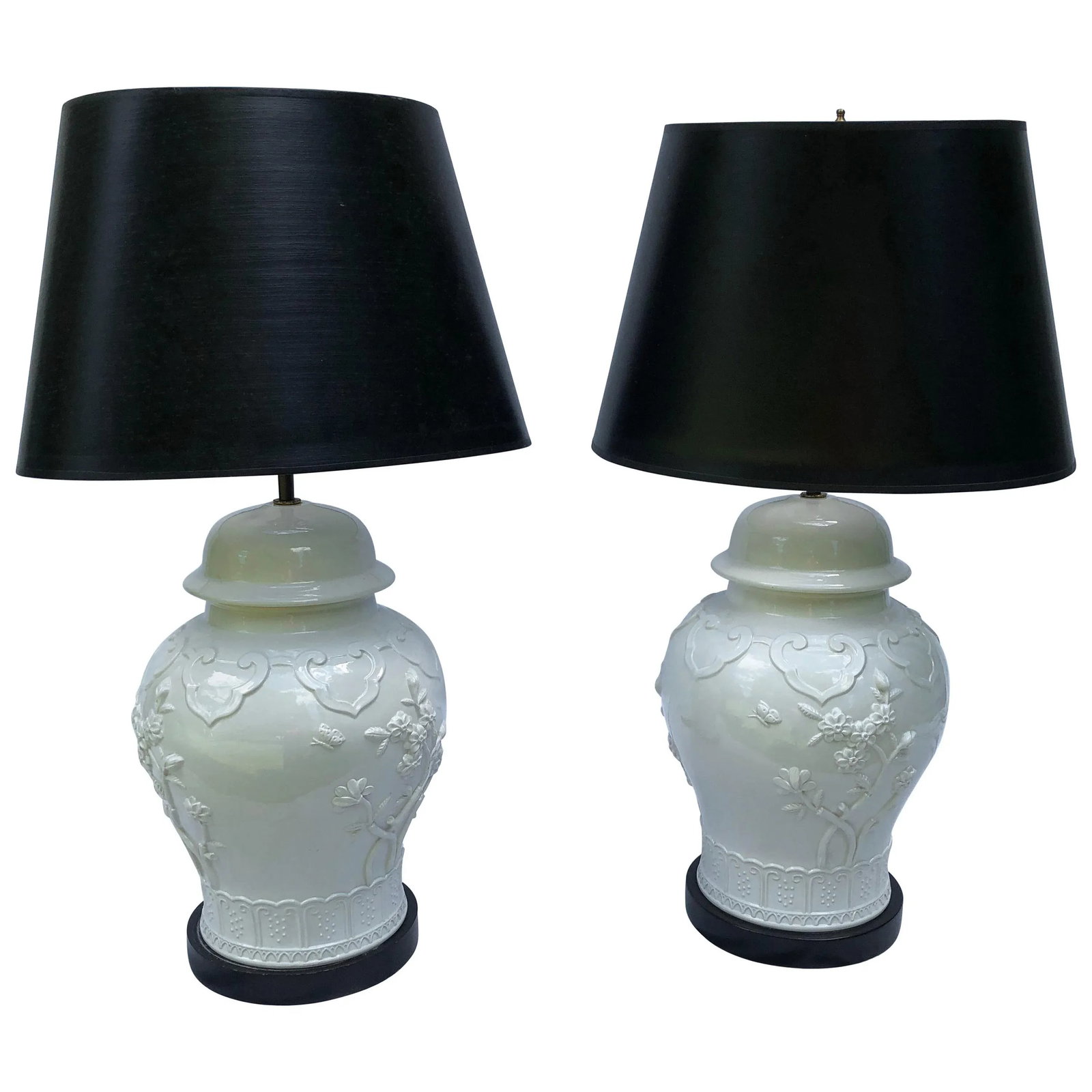 Blanc De Chine Baluster-Form Jars Mounted as Table Lamps - a Pair - 7