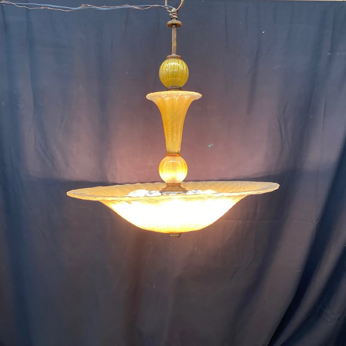 Italian Murano Style Midcentury Glass Ceiling Lamp - 2