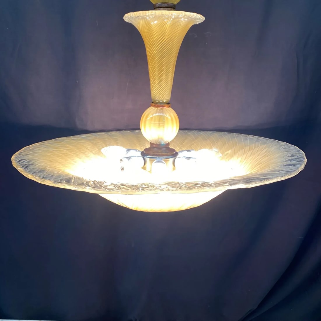 Italian Murano Style Midcentury Glass Ceiling Lamp - 8