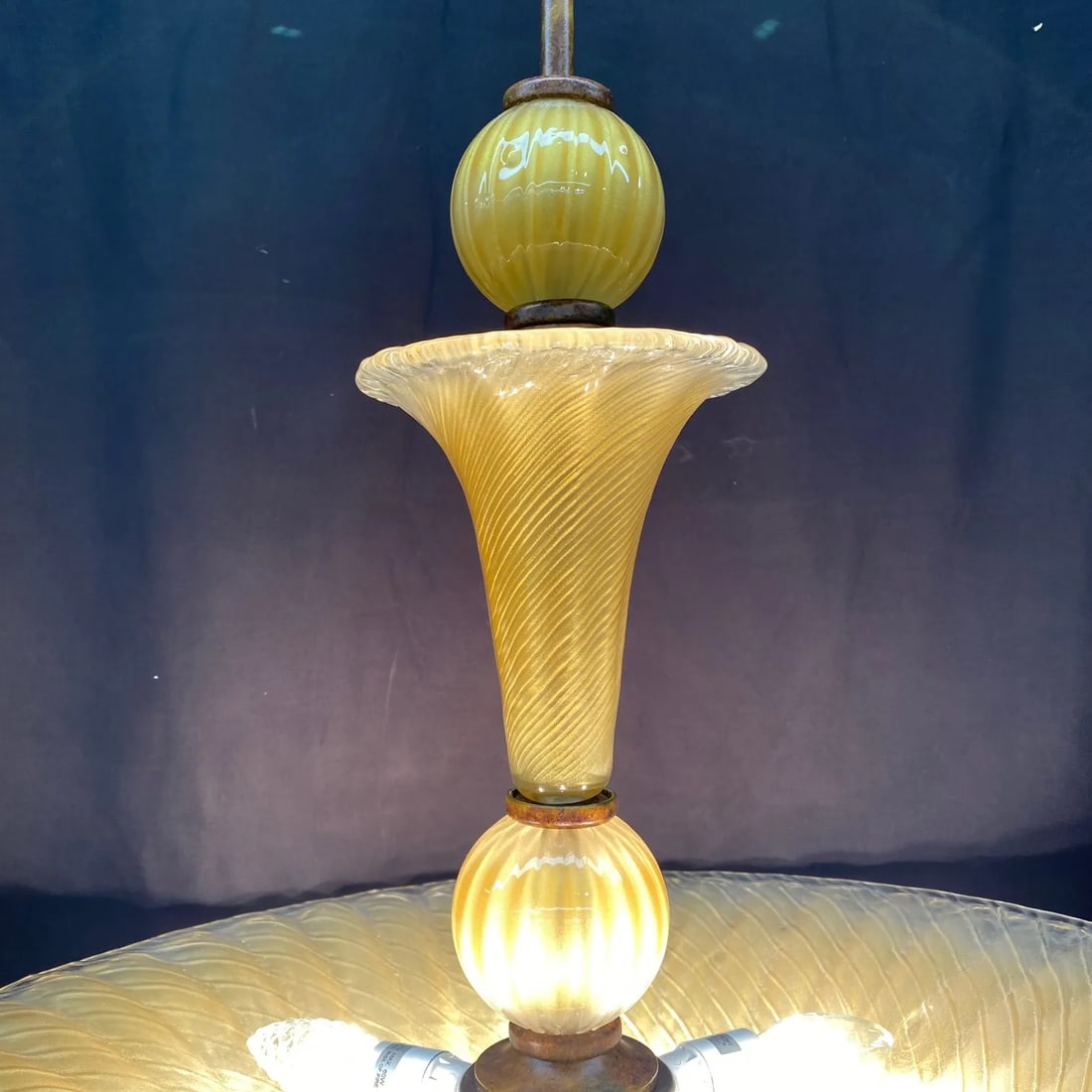 Italian Murano Style Midcentury Glass Ceiling Lamp - 9