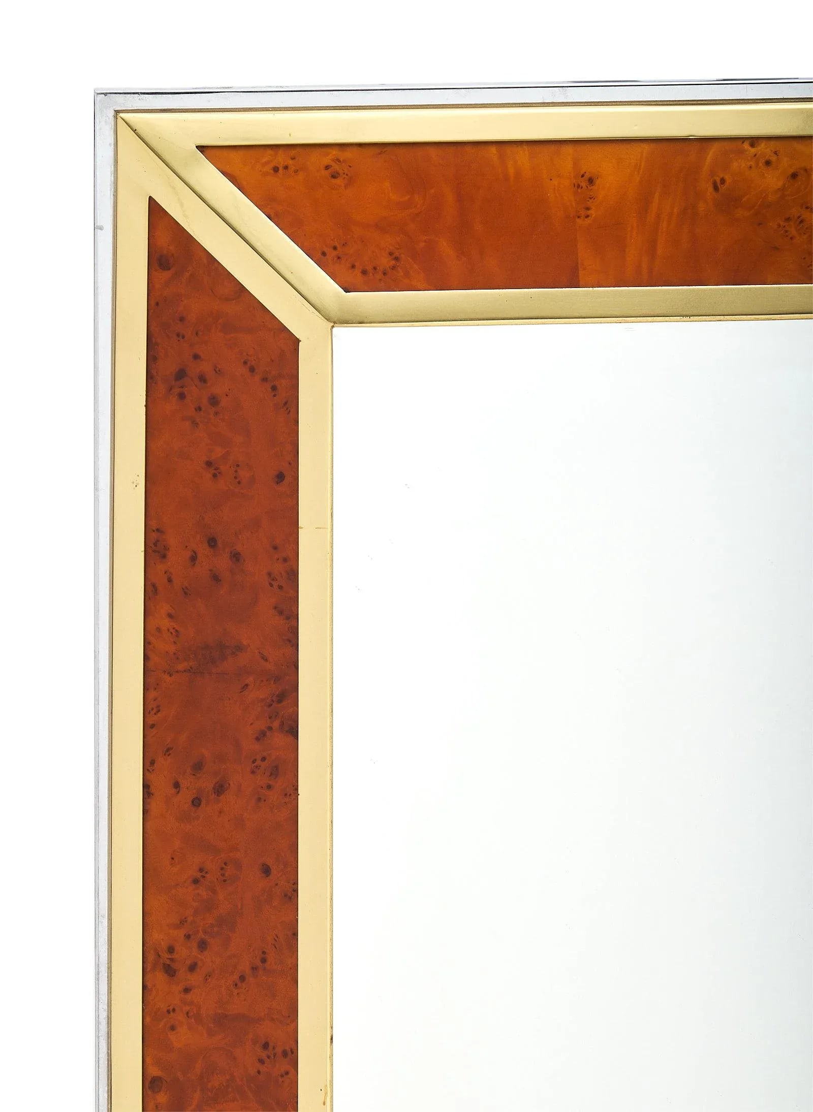 French Modernist Burled Wood Mirror - 3