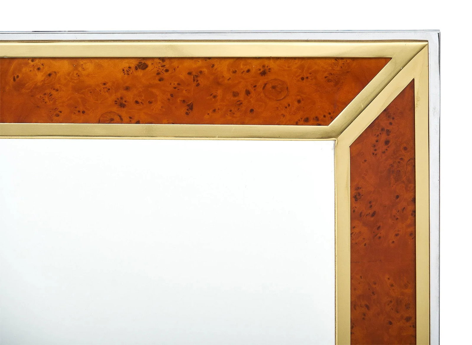 French Modernist Burled Wood Mirror - 5
