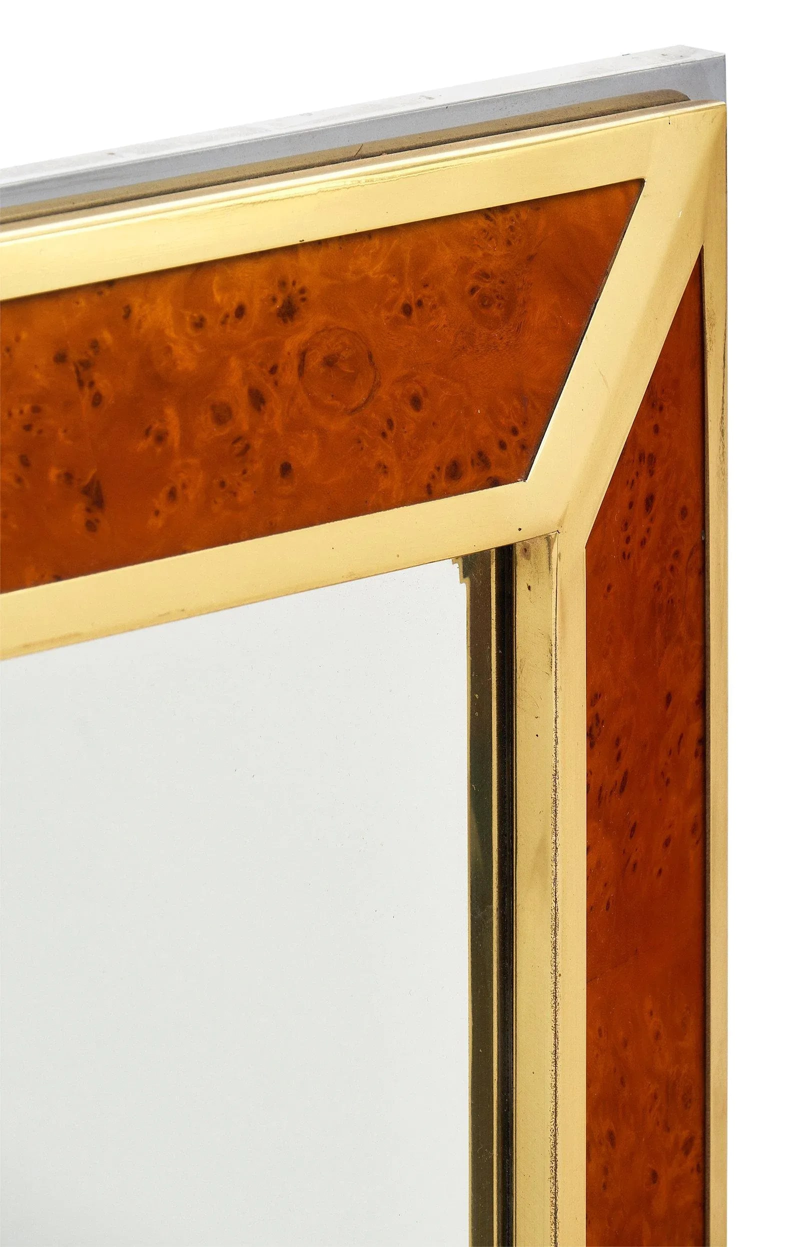 French Modernist Burled Wood Mirror - 6