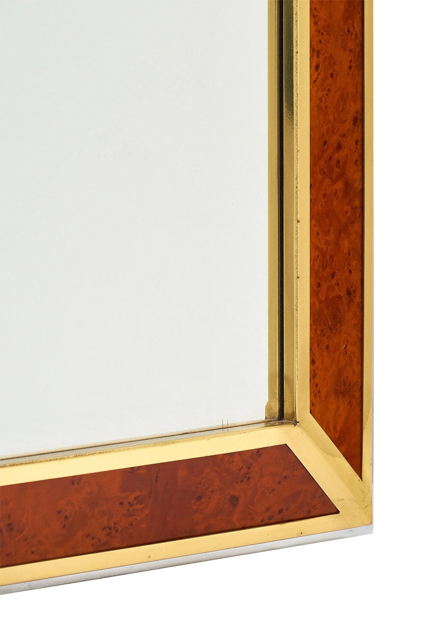 French Modernist Burled Wood Mirror - 8