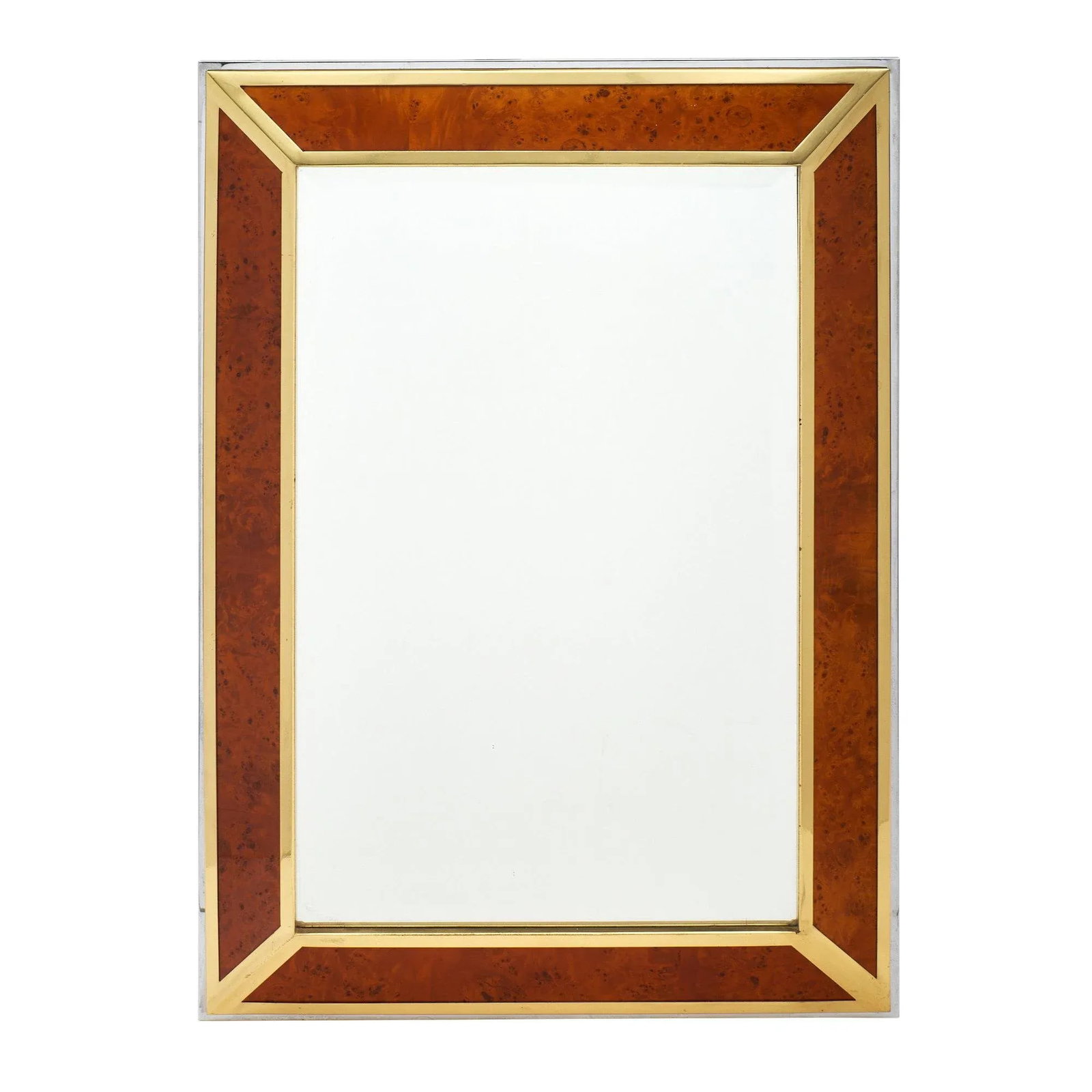 French Modernist Burled Wood Mirror - 9