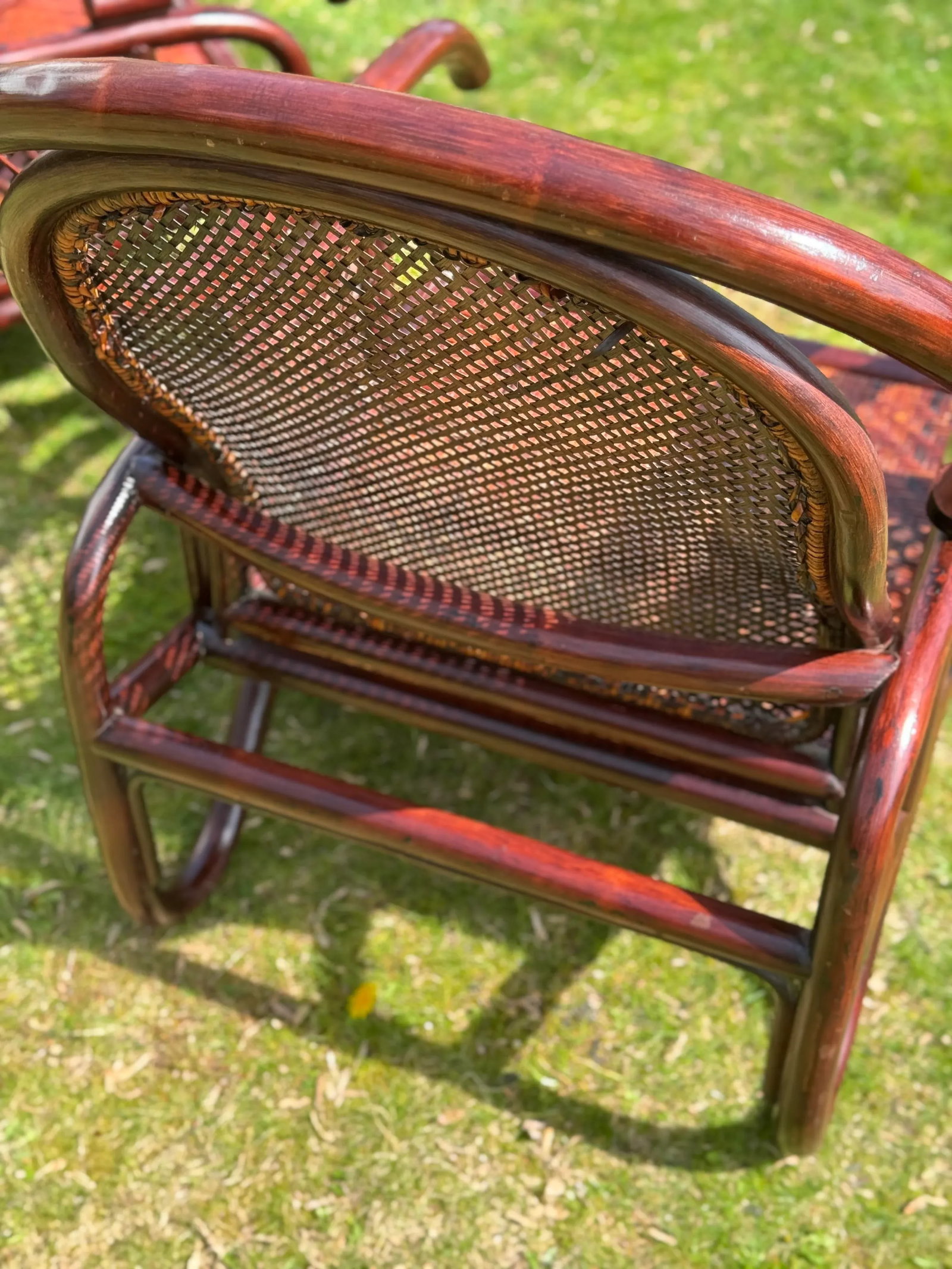 1970s Vintage Patio Bamboo Armchairs - a Pair - 7