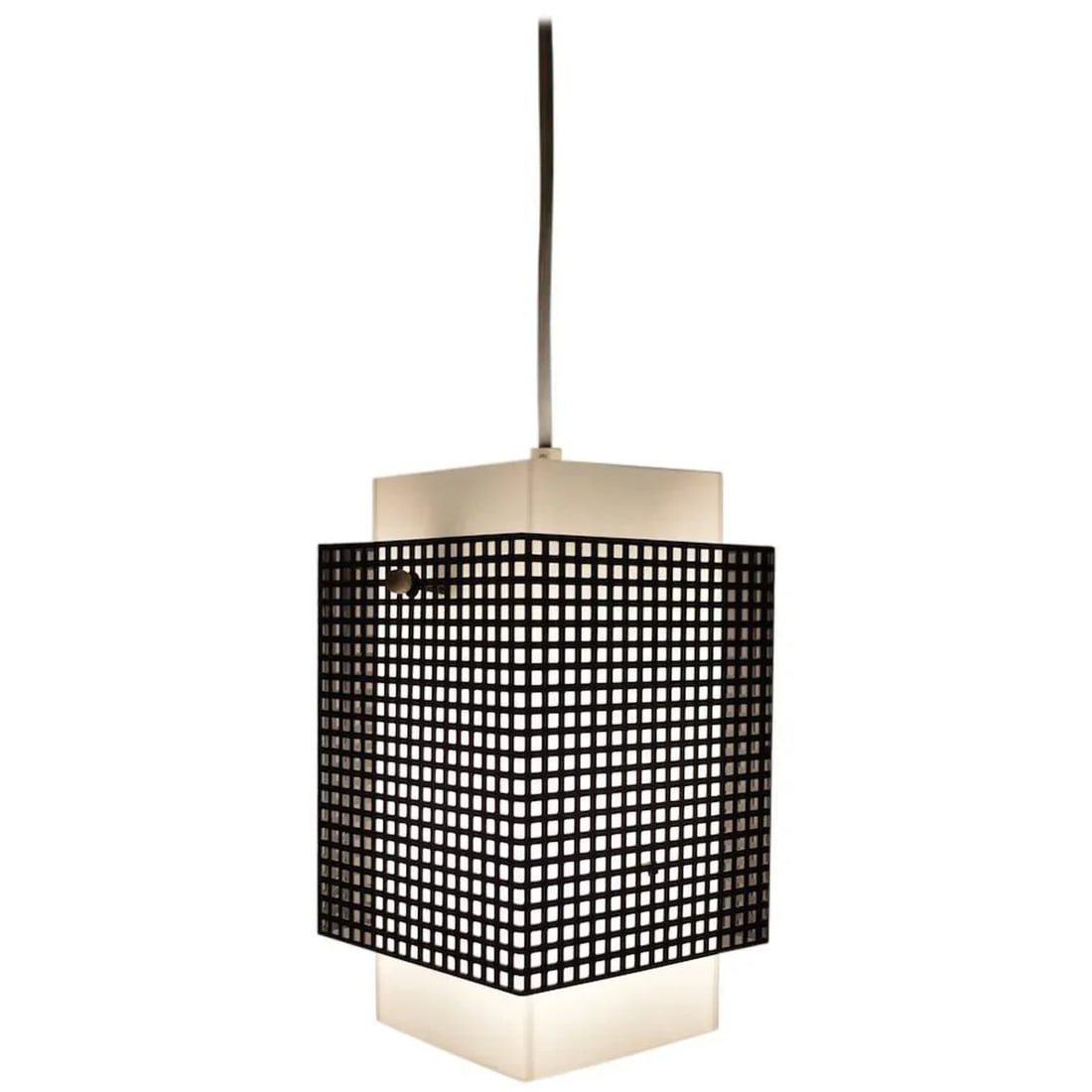 Grid Motif Squared Black and White Pendant Chandelier - 8