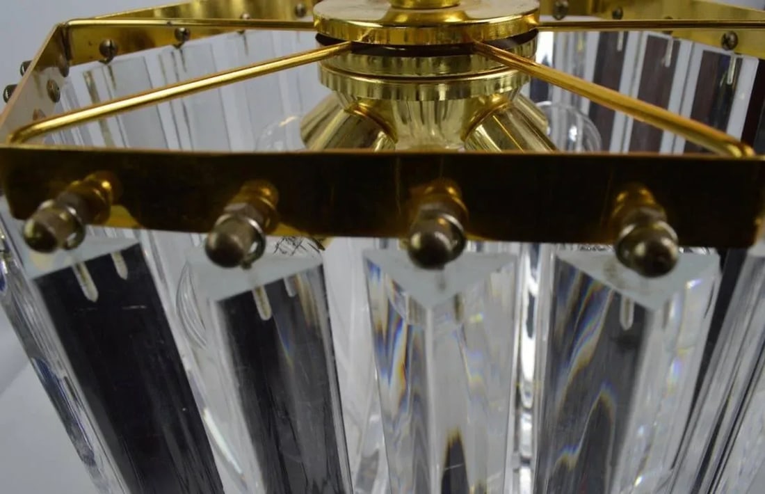 Brass and Lucite Swag Chandelier - 9