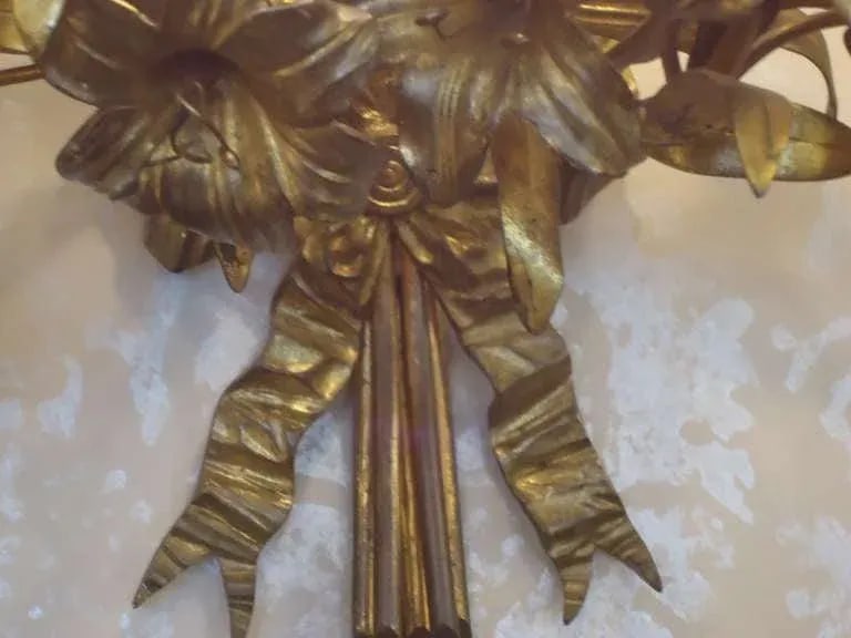 Gilded Metal Sconces - a Pair - 4