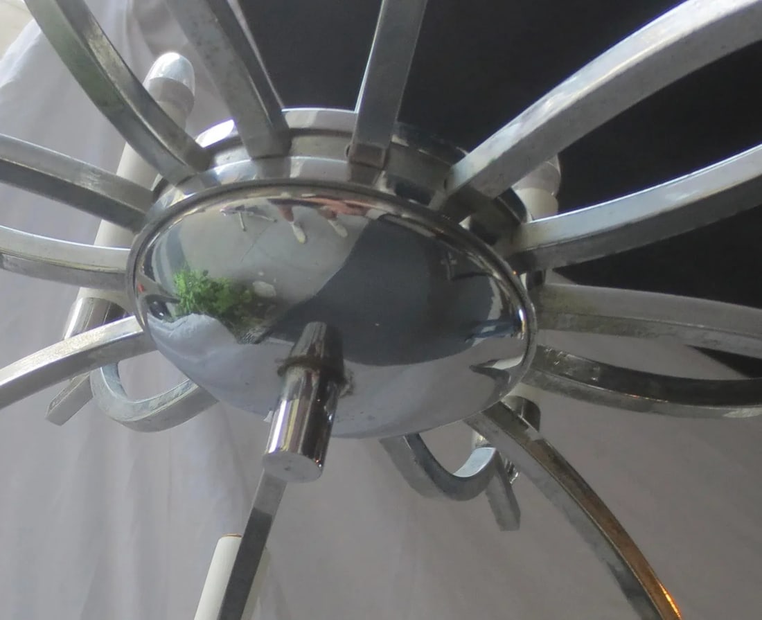 Mid-Century 14 Light Chrome Chandelier - 10