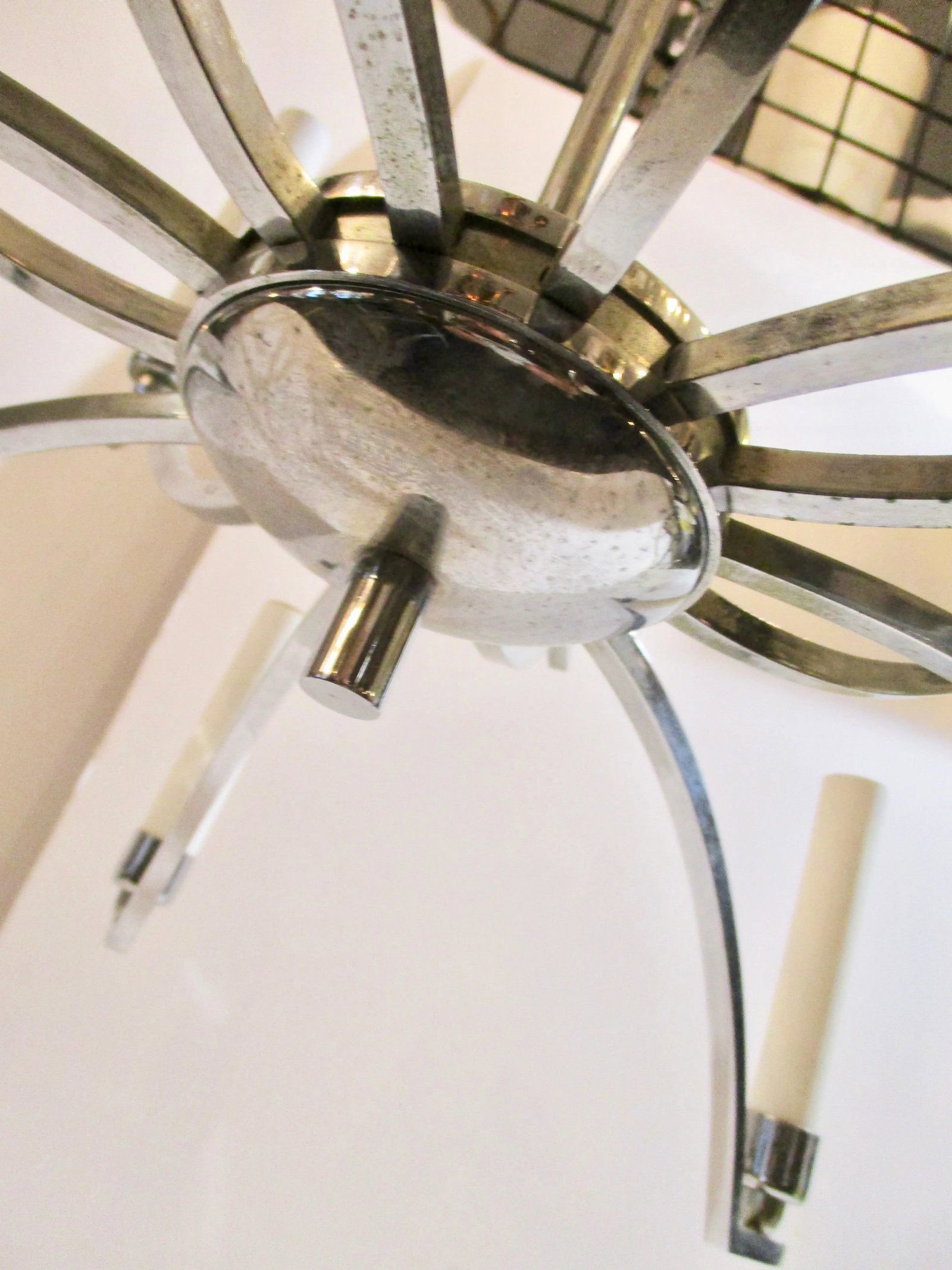Mid-Century 14 Light Chrome Chandelier - 5