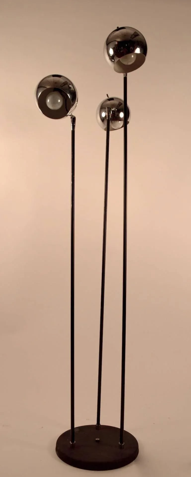 Chrome Ball Adjustable Floor Lamp With Black Base and Stems - 4