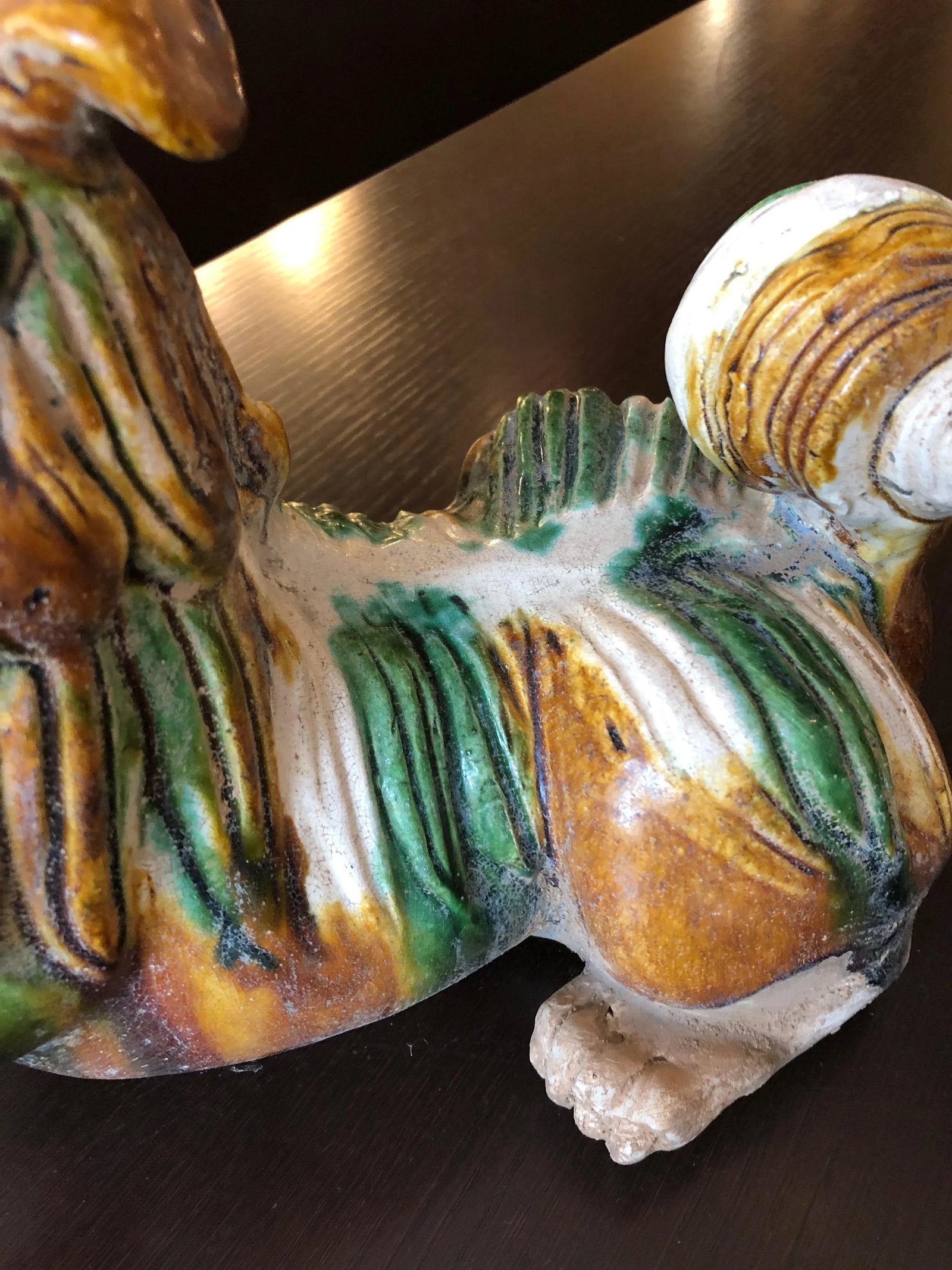Striking Ceramic Chinese Foo Dogs Sculptures - a Pair - 10