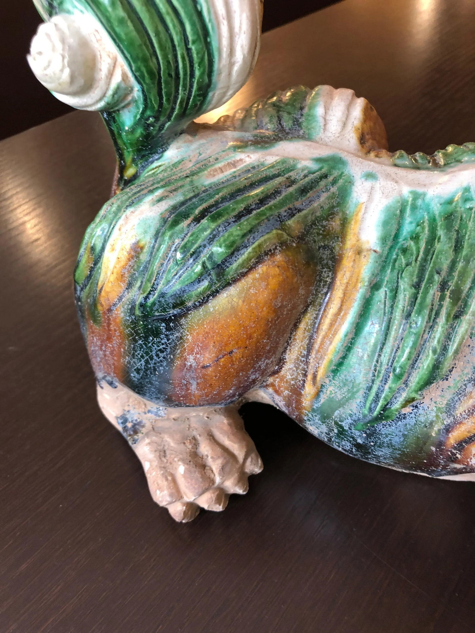 Striking Ceramic Chinese Foo Dogs Sculptures - a Pair - 7