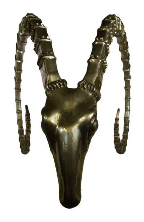 Silver Plated Bronze Detailed Antelope Head From 20th Century, Thailand - 2
