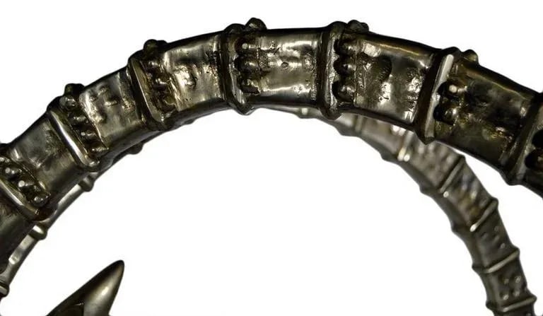 Silver Plated Bronze Detailed Antelope Head From 20th Century, Thailand - 7
