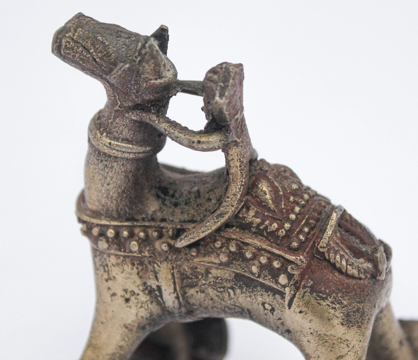 Antique Asian Hindu Bronze Temple Toy Camel on Wheels - 12
