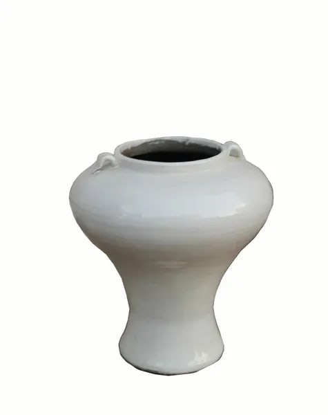 Tall White Ceramic Vase - 3