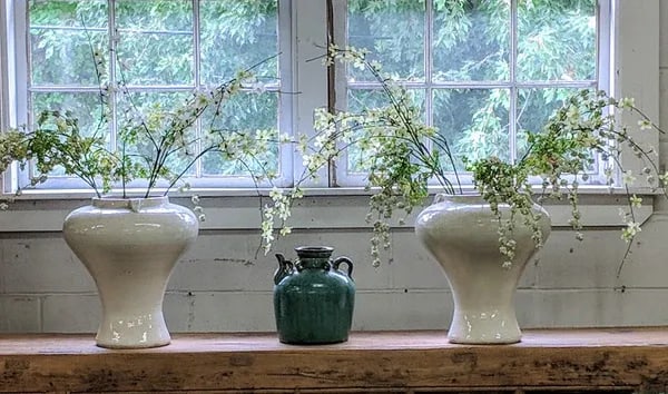 Tall White Ceramic Vase - 4