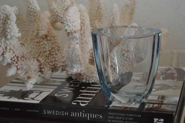 Strombergshyttan Mid-Century Art Glass Crystal Vase by Gerda Stromberg C. 1960 - 4
