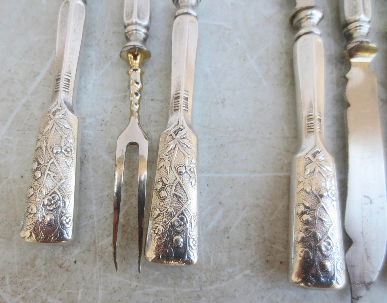Silver Cocktail Knives and Forks -Set of 12 - 3