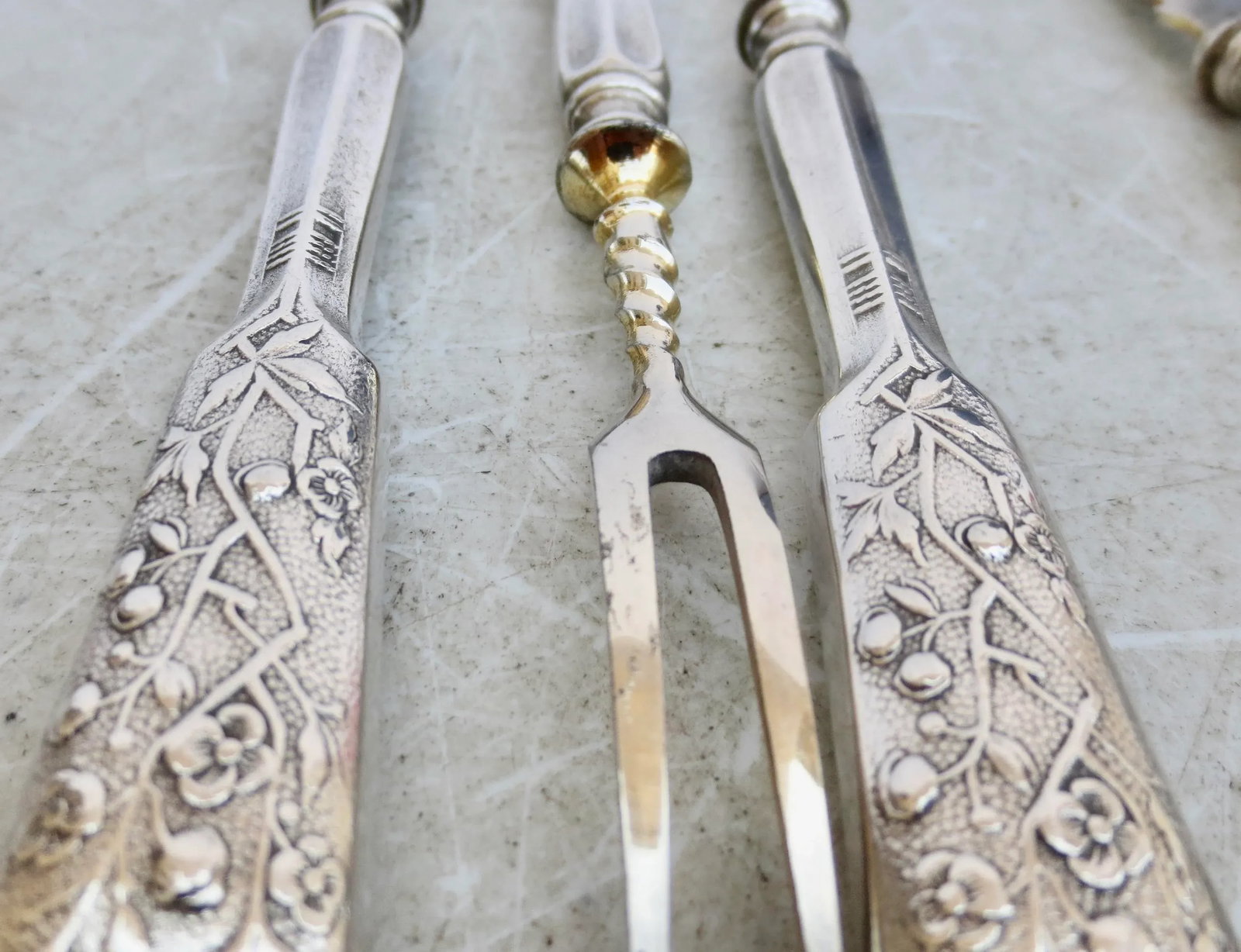 Silver Cocktail Knives and Forks -Set of 12 - 4