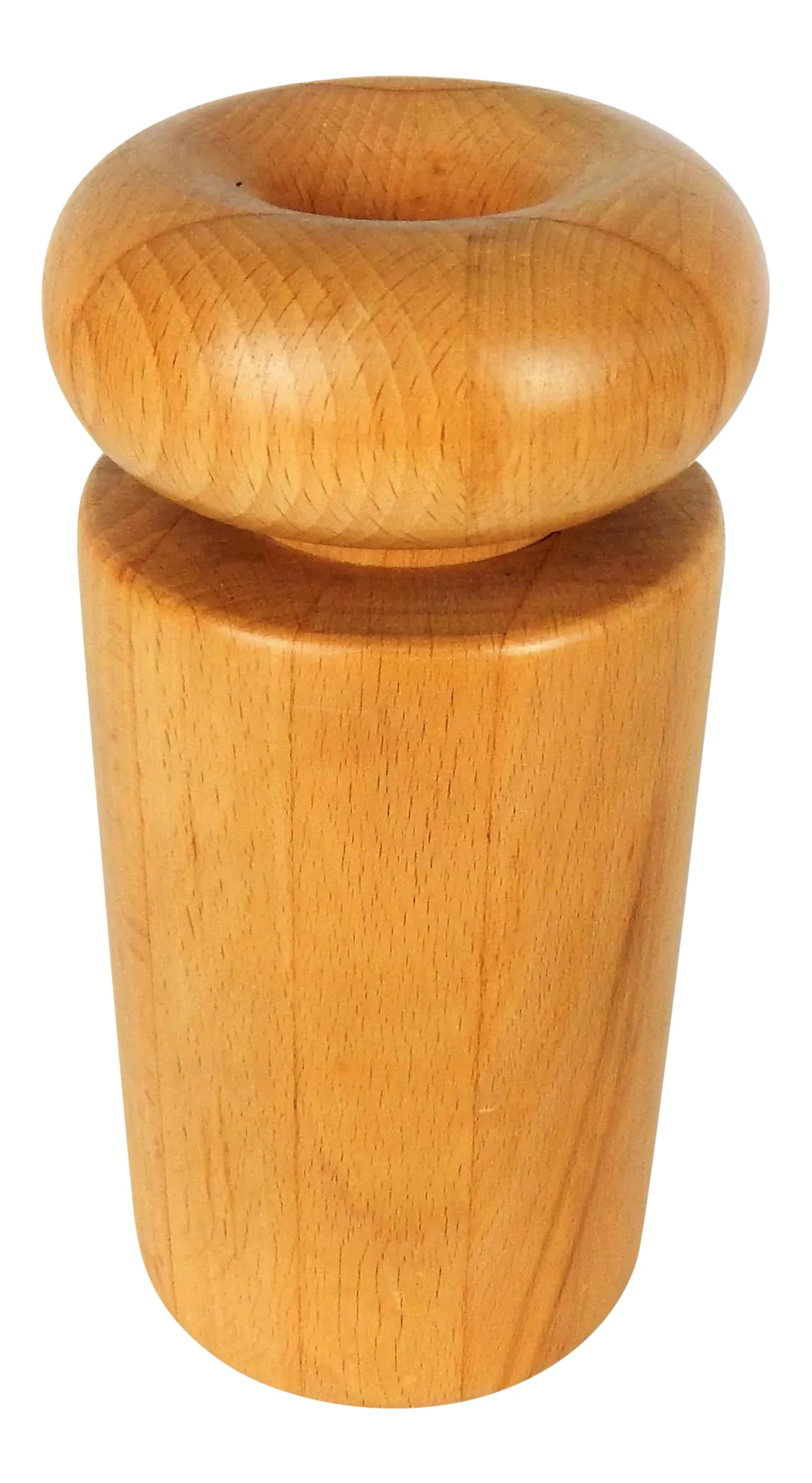 Nissen Danish Peppermill: Vintage Nissen Danish Peppermill crafted of beech wood. Base signed, "Nissen Denmark". Condition: Alterations: Original Condition Unaltered Imperfections: Some Imperfections Condition Notes: