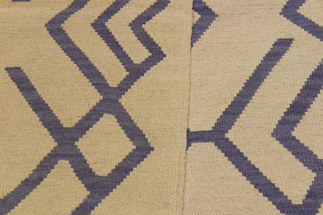 Bauhaus Hand-Woven Kilim Wool Rug - 6'8 X 9'6 - 7