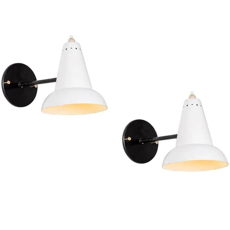 1950s Italian White Articulating Sconces Attributed to Gino Sarfatti - 3