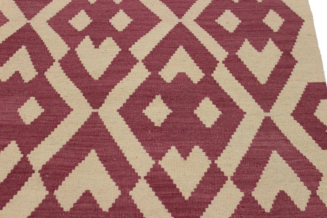 Modern Abstract Kilim Hand-Woven Wool Rug -5'11'' * 8'4'' - 4