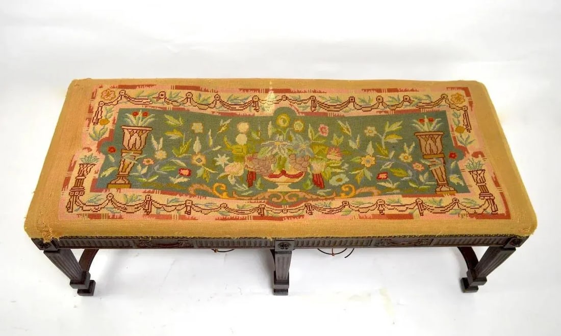 Neoclassic Adam Federal Style Window Bench as Found - 4