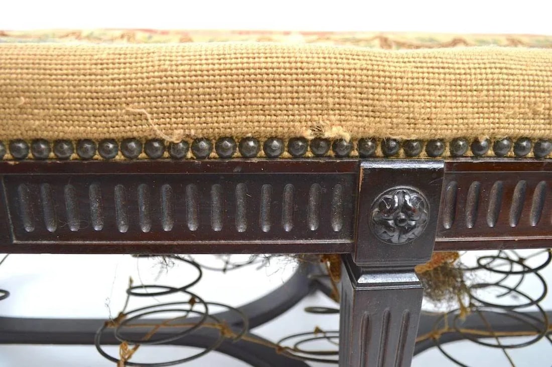 Neoclassic Adam Federal Style Window Bench as Found - 5
