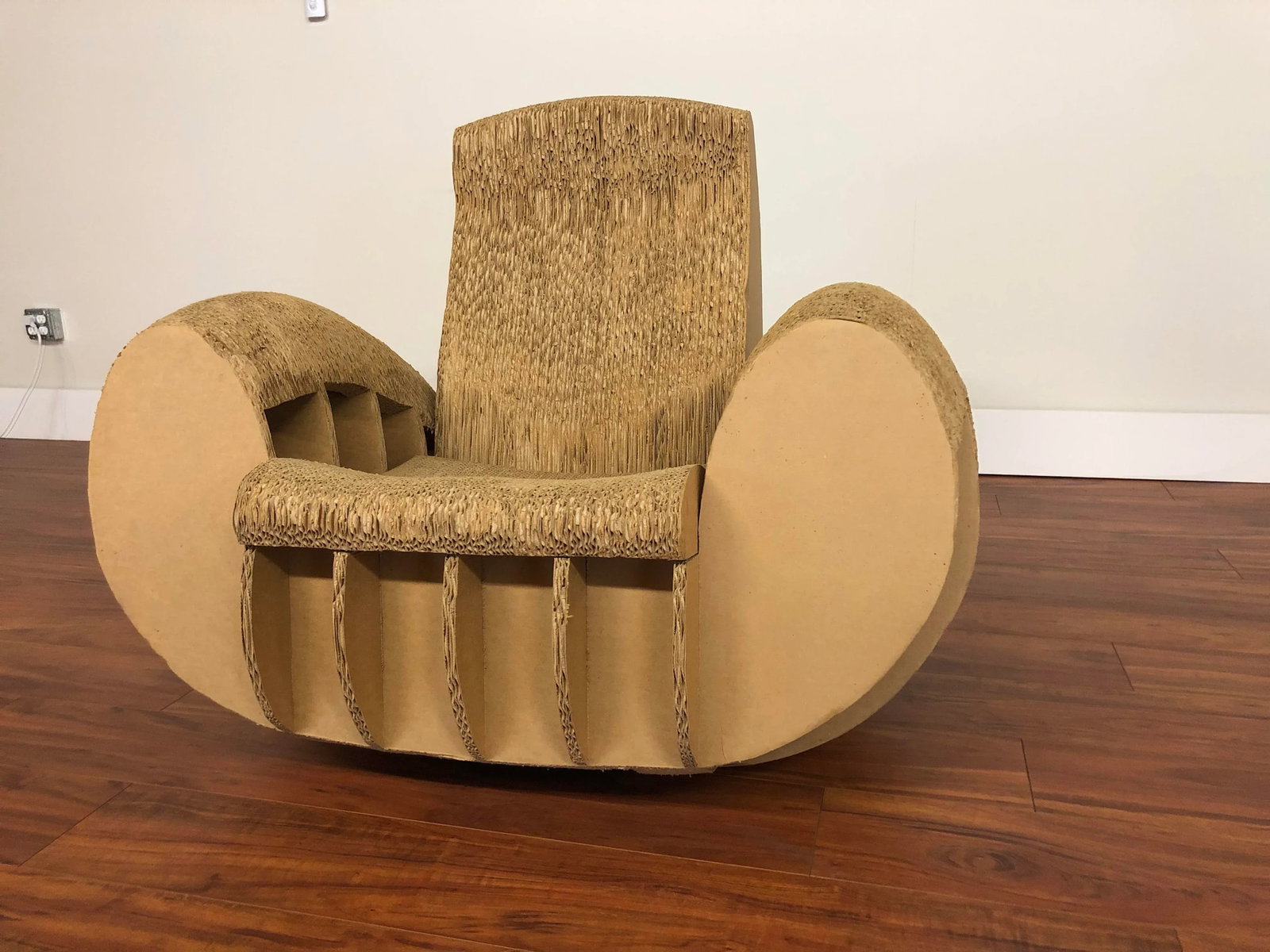 Rocking Lounge Chair Made Entirely of Cardboard - 13