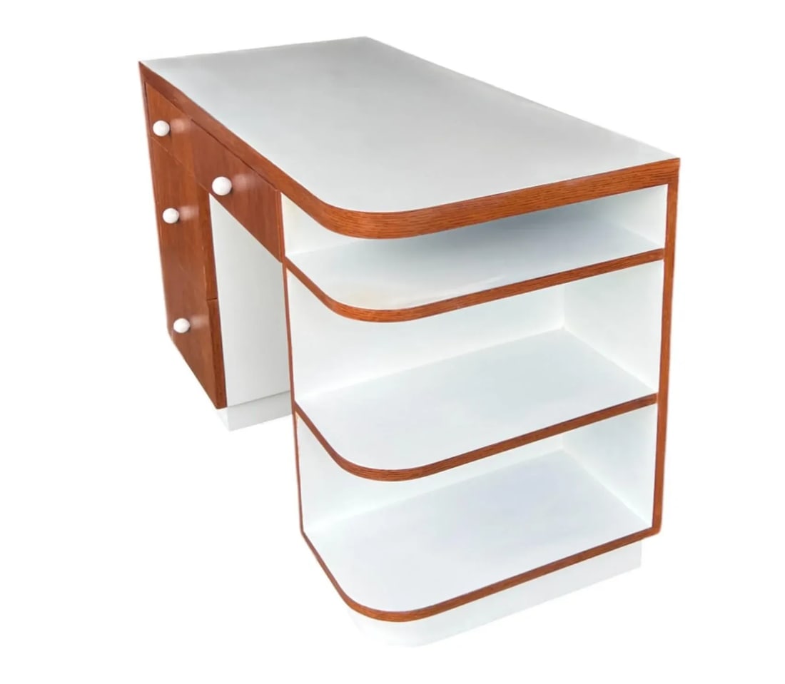 Restored Vintage 1970s Art Deco Desk - 2