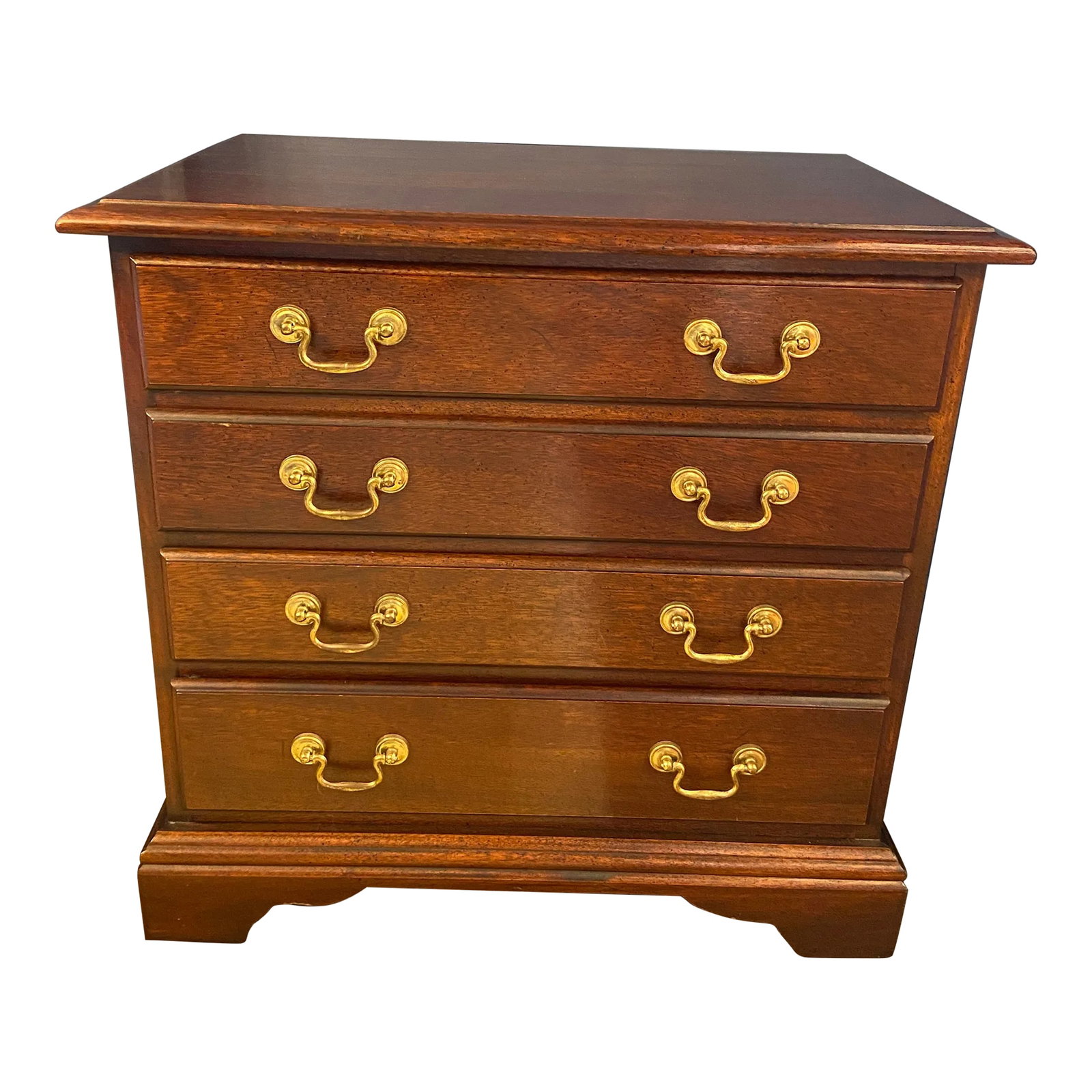 Chippendale 4-Drawer Mahogany Bedside Chest of Drawers: Item: Chippendale 4-Drawer Bedside Chest or Dresser Style: Chippendale Country of Origin: United States Dimensions: 24''W * 14''D * 24''H Materials: Mahogany Color: Brown More About This Item: This